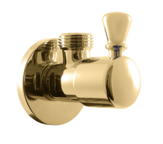 ventil rohový retro s keramickým vrškem 1/2“x3/8“ zlatá - lesklá RV0138Z