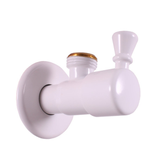 ventil rohový retro s keramickým vrškem 1/2“x3/8“ bílá - lesklá RV0138B