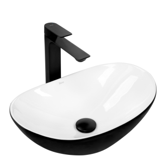 Umyvadlo na desku REA Royal Mini Black White