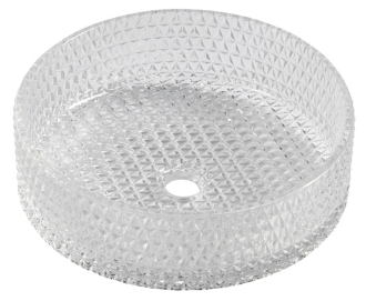 MARAGUA skleněné gravírované umyvadlo na desku ? 39,5 cm, čirá TY214CL