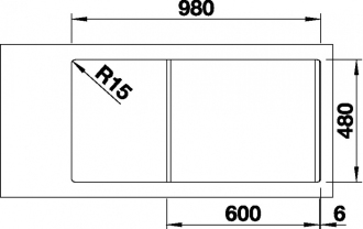 Blanco DINAS 6S dřez vestavný nerez kartáčovaný nerez 523 375