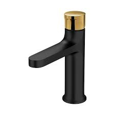 Cersanit Inverto umyvadlová stojánková černá, zlatá páka S951-295