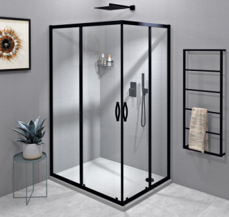 SIGMA SIMPLY BLACK obdélníkový sprchový kout 1200x1100, L/P ,rohový, čiré sklo GS2112B-02