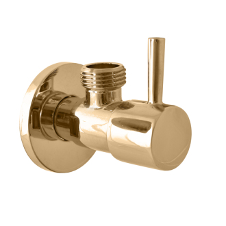 RAV SLEZÁK ventil rohový s keramickým vrškem 1/2“x1/2“ - kulatý - zlato RV0212Z