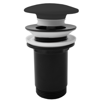 výpusť umyvadlová CLICK-CLACK 5/4“-velká zátka-keramická  černá černá - matná MD0485-1CMAT