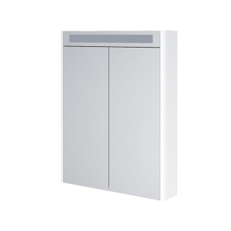 Siena, zrcadlová galerka s LED osvětlením, 644x820x140 mm, bílá lesk, 2 dveře CN416GB