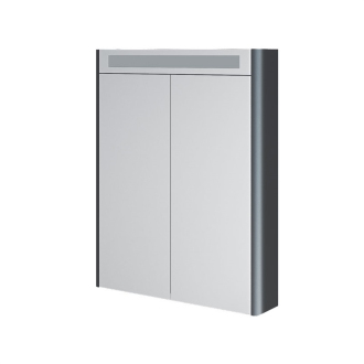 Siena, zrcadlová galerka s LED osvětlením, 644x820x140 mm, antracit mat, 2 dveře CN436GA