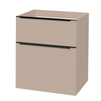 Mailo, koupelnová skříňka 605x700x476 mm, spodní, šedý kámen, matná, černé madlo CN550SB