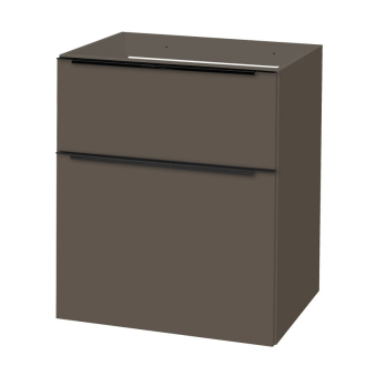 Mailo, koupelnová skříňka 605x700x476 mm, spodní, šedá láva, matná, černé madlo CN560SB