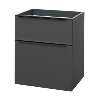 Mailo, koupelnová skříňka 605x700x476 mm, spodní, antracit,  černé madlo CN530SB