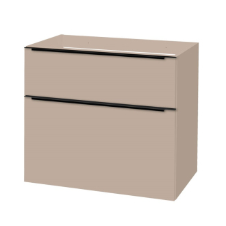 Mailo, koupelnová skříňka 805x700x476 mm, spodní, šedý kámen, matná, černé madlo CN551SB