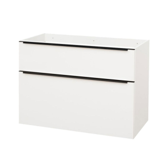 Mailo, koupelnová skříňka 1005x700x476 mm, spodní, bílá, lesklá, černé madlo CN512SB