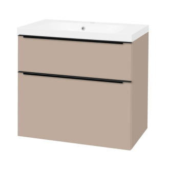 Mailo koupelnová skříňka s umyvadlem z lito mram 810x750x476, šedý kámen, mat čern CN551MB