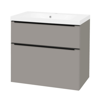 Mailo koupelnová skříňka s umyvadlem z lit mram, 810x750x476 šedá, mat čern CN571MB