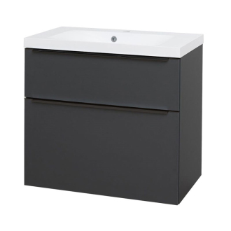 Mailo, koupelnová skříňka s umyvadlem z litého mram,810x750x476 mm,spodní,antracit CN531MB