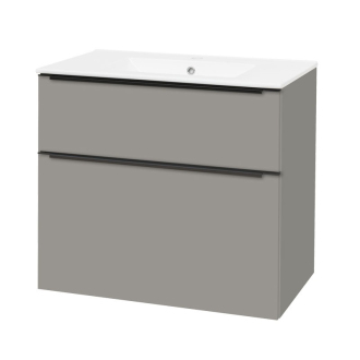 Mailo, koupelnová skříňka s umyvadlem, 810x720x476 mm,šedá,matná, černé madlo CN571B