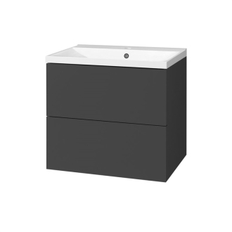 Aira, koupelnová skříňka s umyvadlem z lit. mram,610x578x465 mm,spodní, antracit CN750M
