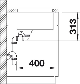 Blanco SUBLINE 340/160-U dřez pod desku bílá granit 523 552