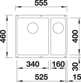 Blanco SUBLINE 340/160-U dřez pod desku antracit granit 523 558
