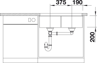 Blanco SUBLINE 350/350-U dřez pod desku bílá granit 523 578