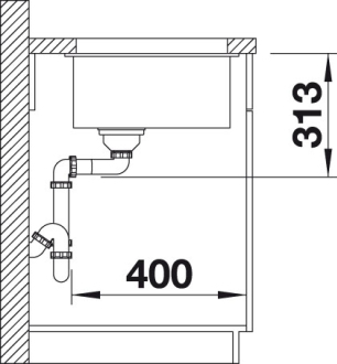 Blanco SUBLINE 500-U dřez pod desku bílá granit 523 436