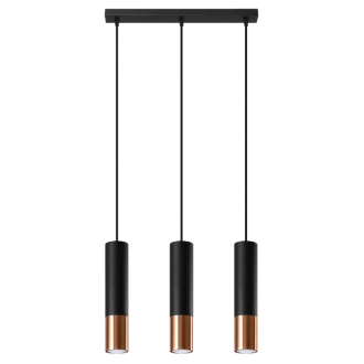 LOOPEZ 3L black Závěsné světlo, černá-měd SL.0948