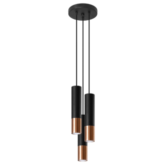 LOOPEZ 3P black Závěsné světlo, černá-měď SL.0949