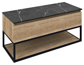SKARA umyvadlová skříňka 100x50x45cm, černá mat/dub alabama CG009-2222