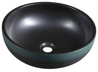 PRIORI keramické umyvadlo na desku, ? 41cm, černá/zelená PI039