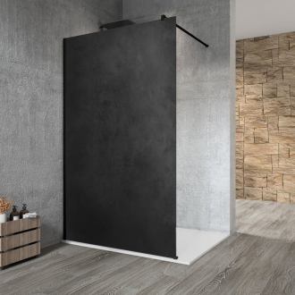 VARIO BLACK jednodílná sprchová zástěna ke stěně, deska HPL Kara, 1000 mm GX2610GX1014