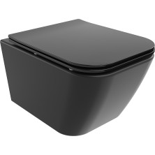 Mexen MADOX Závěsné WC Rimless Slim, soft close, černá mat 30154070