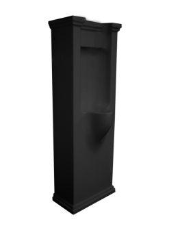 WALDORF urinál na postavení se zakrytým přívodem vody 44x124,5cm, sifon, černá mat 413131
