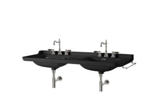 WALDORF keramické dvojumyvadlo 150x55cm, černá mat 4143K7