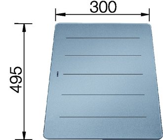 Krájecí deska sklo stříbrný vzhled BLANCO AXON 495 x 300 mm