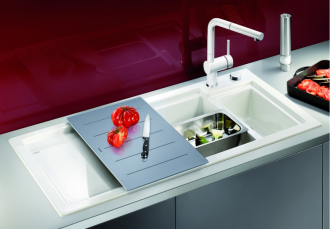 Krájecí deska sklo stříbrný vzhled BLANCO AXON 495 x 300 mm