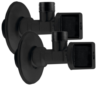 Rohový kulový ventil 1/2"x3/8", pár, černá mat 5306B