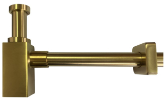 Umyvadlový sifon 5/4", odpad 32mm, hranatý, zlato mat SI419