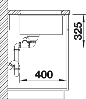 Blanco SUBLINE 350/150-U dřez pod desku basalt keramika 523 746