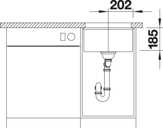 Blanco SUBLINE 375-U dřez pod desku basalt keramika 523 731