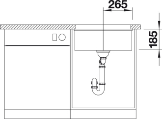 Blanco SUBLINE 500-U dřez pod desku basalt keramika 523 739