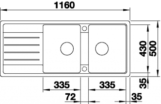 Blanco LEGRA 8 S  523167 dvoudřez s odkapem,oboustranný béžová champagne dřez vestavný