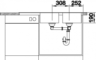 Blanco LEGRA 8 S  523167 dvoudřez s odkapem,oboustranný béžová champagne dřez vestavný