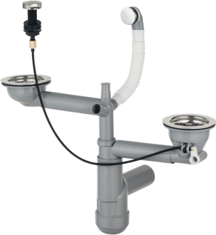 Deante SIPHON SPACE SAVER LUX pro 1,5/2-dřez granitový s výpustí click-clack ZXY_9918