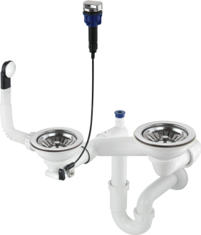 Deante SIPHON SPACE SAVER pro 1,5 a 2-dřez granitový 3,5"", s výpustí click-clack ZXY_9973