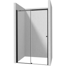 Deante KEIRRIA PLUS Posuvné sprchové dveře 150 cm černá, bílé sklo KTSPN15P