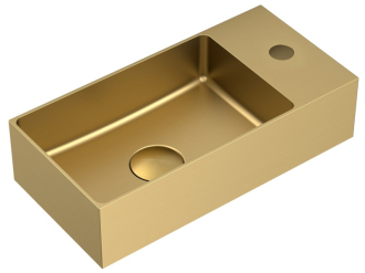 AURUM nerezové umývátko, 36,5x18cm, včetně výpusti, levé/pravé, zlato mat AU204