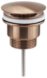 Umyvadlová výpust 5/4“, neuzavíratelná, velká zátka, 10-55mm, měď mat 542.742.5PG