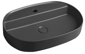 INFINITY OVAL keramické umyvadlo na desku, 60x40cm, antracit 10NF65060-2C