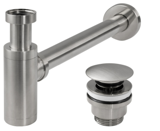 REA Sifon Click-clack INOX broušený nikl REA-A4400