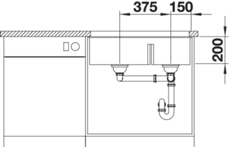 Blanco SUBLINE 430/270-U dřez pod desku šedá skála granit 523 152